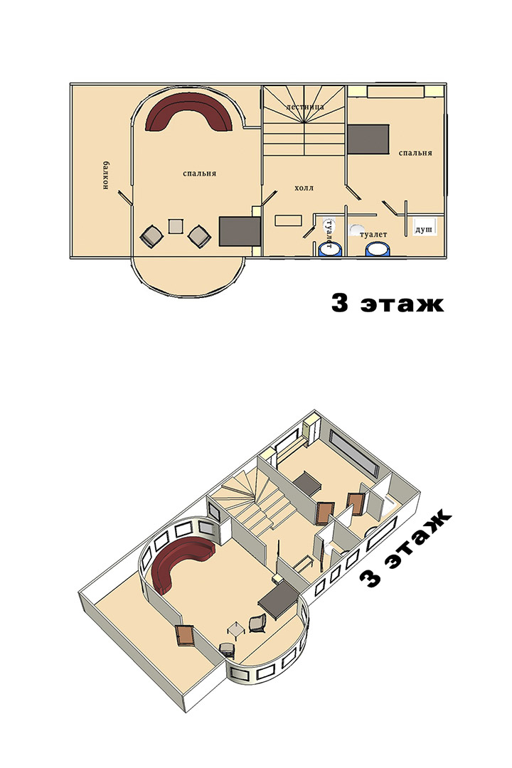 Вилла - план 2 этажа